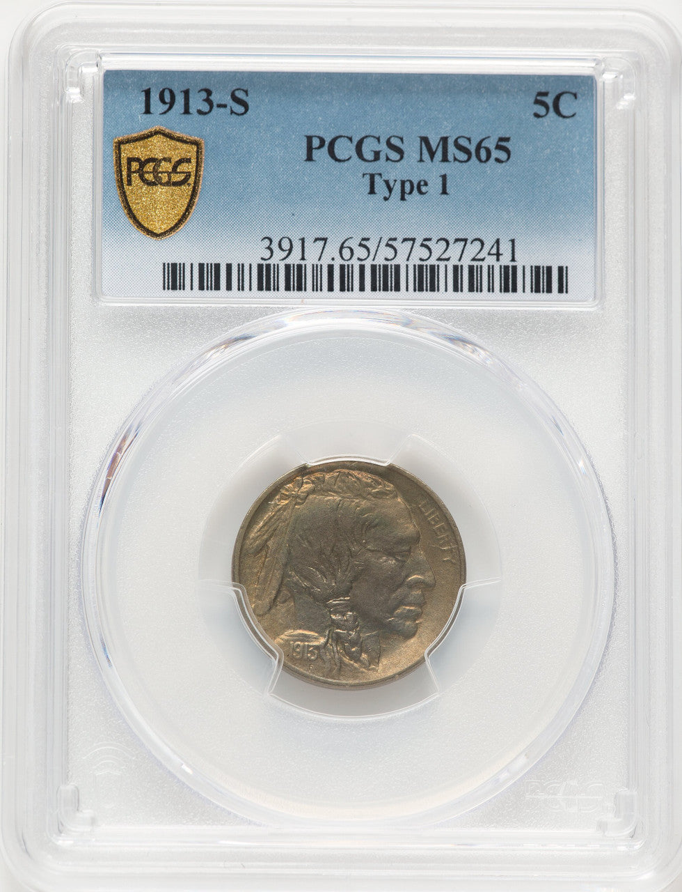 1913-S T-1 Buffalo Nickel PCGS MS65 (783131003)