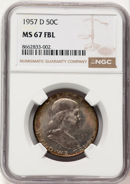 1957-D 50C FL Franklin Half Dollar NGC MS67 (783147002)