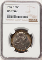 1957-D 50C FL Franklin Half Dollar NGC MS67 (783147002)