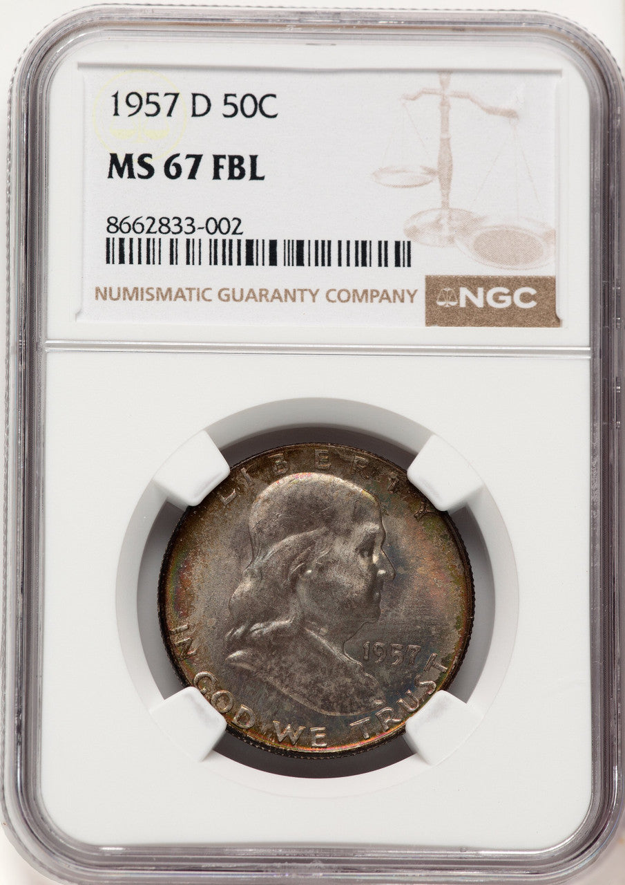 1957-D 50C FL Franklin Half Dollar NGC MS67 (783147002)