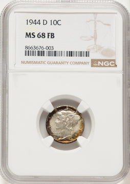 1944-D 10C FB Mercury Dime NGC MS68