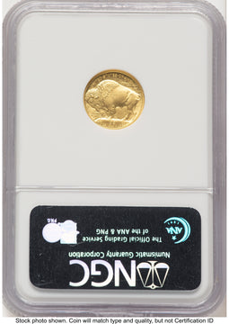 2008-W Burnished Gold Buffalo 1/10 oz Brown Label NGC MS70