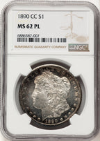 1890-CC PL Morgan Dollar NGC MS62