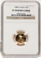 1988-P Proof Gold Eagle 1/10 oz Brown Label NGC PF70 (783189024)