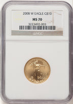 2008-W $10 Quarter-Ounce Gold Eagle NGC MS70