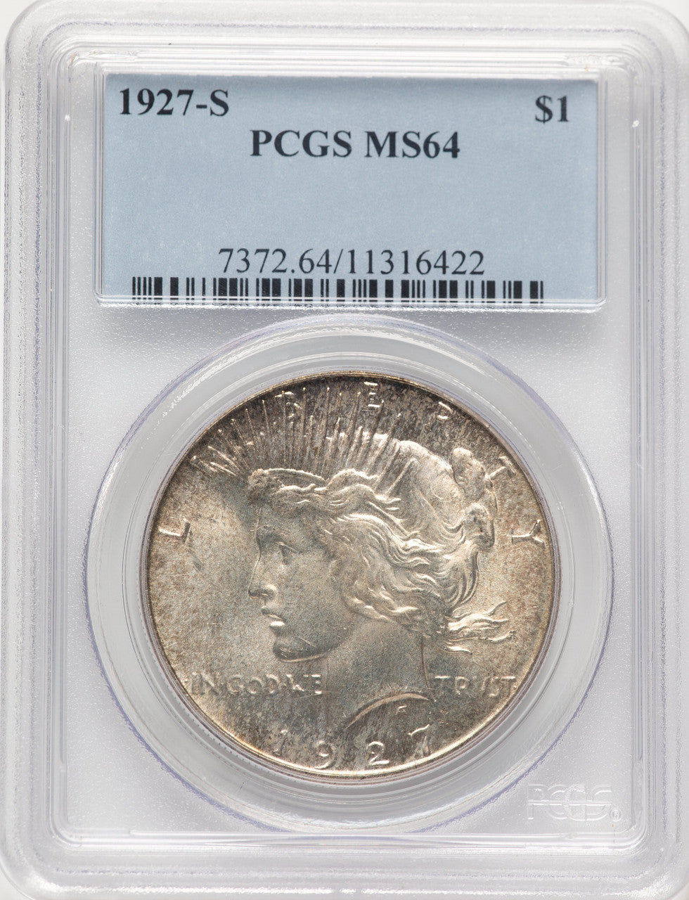 1927-S Peace Dollar PCGS MS64 (783243008)