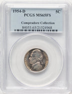 1954-D 5C FS Jefferson Nickel PCGS MS65