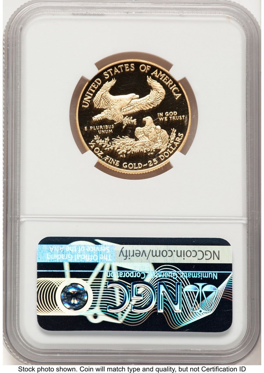 2017-W Proof Gold Eagle 1/2 oz 2020 West Point Mint Hoard Reagan Bust Art NGC PF70 (783250053)