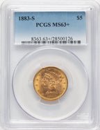 1883-S $5 Liberty Half Eagle PCGS MS63+