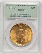 1910-D $20 Saint-Gaudens Double Eagle PCGS MS62