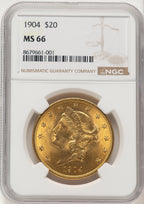 1904 $20 Liberty Liberty Double Eagle NGC MS66