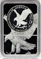 2022-W Proof Silver Eagle 1 oz FDI Black Silver Eagle Core Overlay/Label NGC PF70