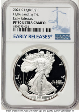 2021-S TY2 Proof Silver Eagle 1 oz ER Blue NGC PF70