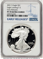 2021-S TY2 Proof Silver Eagle 1 oz ER Blue NGC PF70