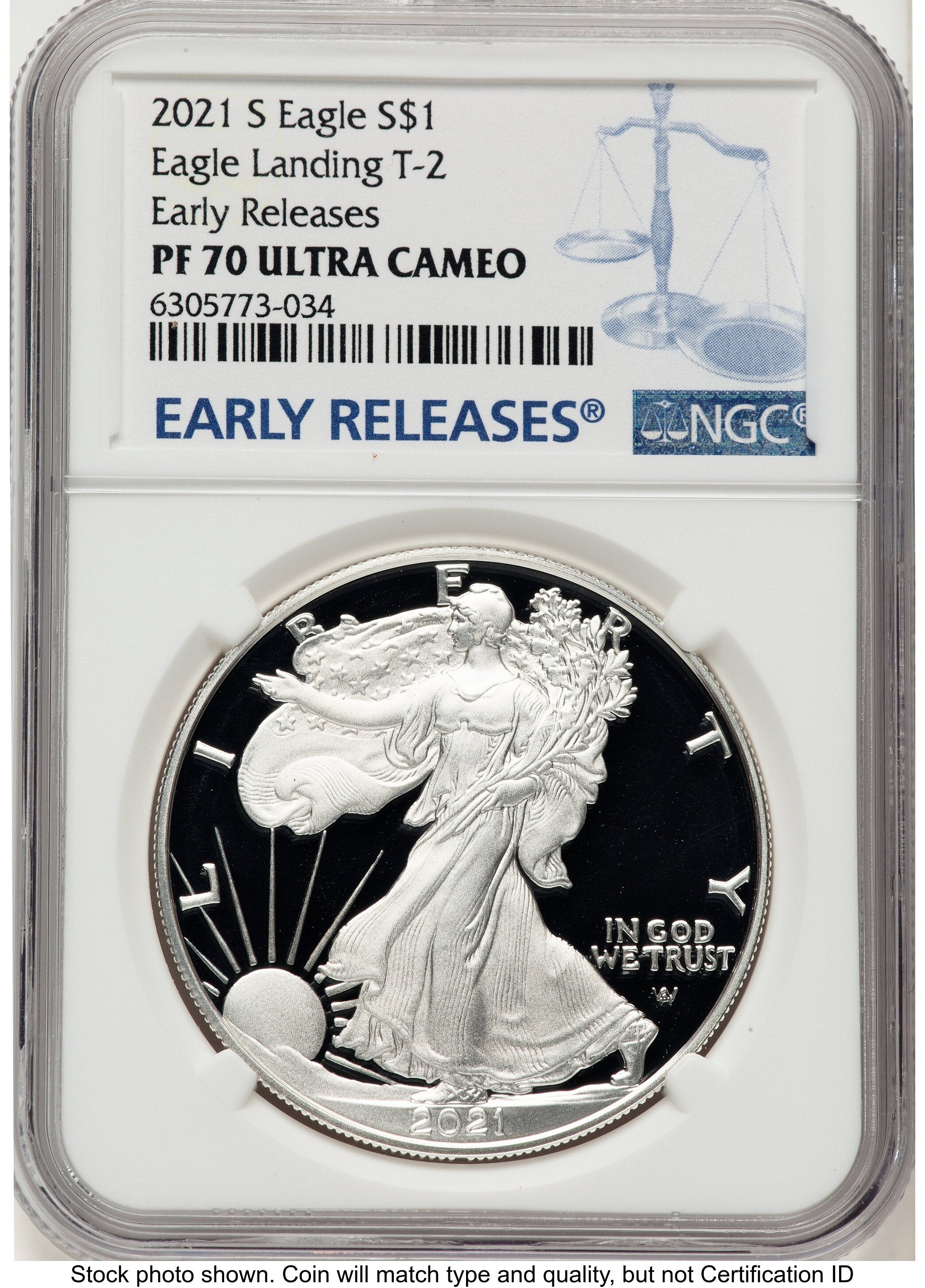 2021-S TY2 Proof Silver Eagle 1 oz ER Blue NGC PF70