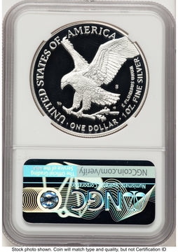 2021-S TY2 Proof Silver Eagle 1 oz ER Blue NGC PF70