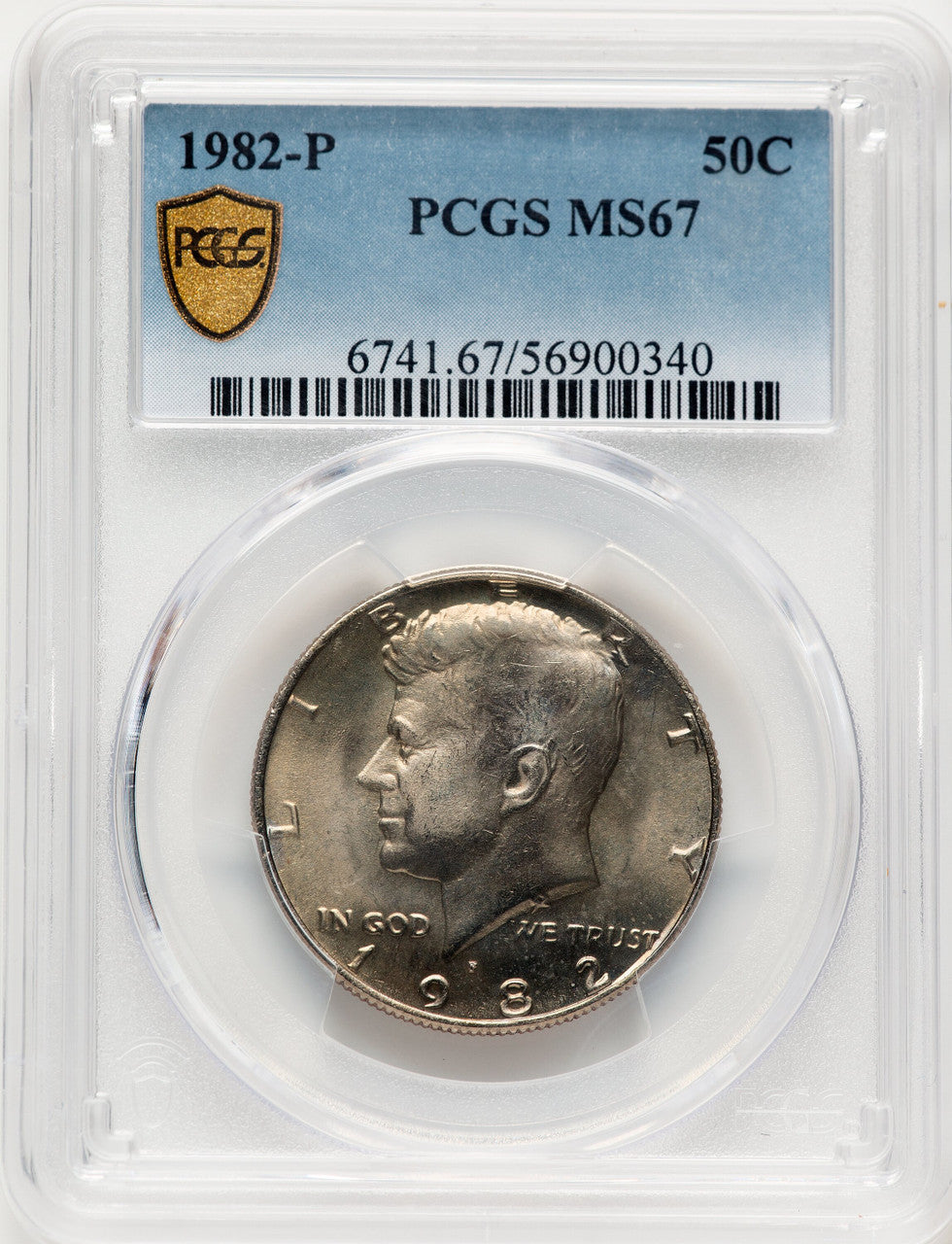 1982-P 50C Kennedy Half Dollar PCGS MS67