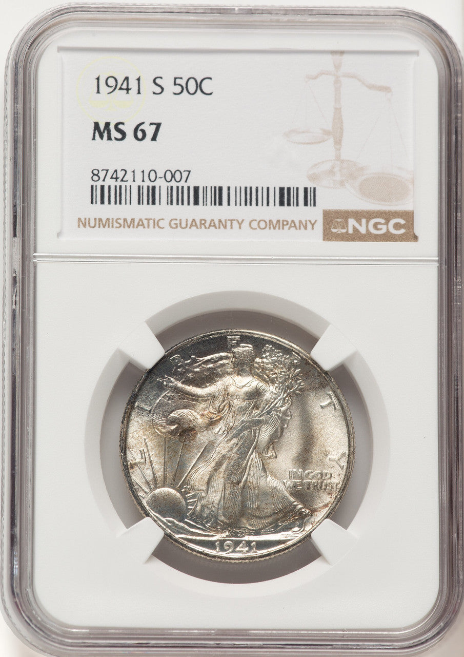 1941-S 50C Walking Liberty Half Dollar NGC MS67 (783437005)