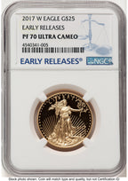 2017-W Proof Gold Eagle 1/2 oz ER Blue NGC PF70