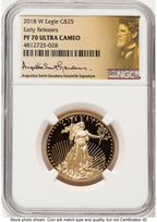 2018-W Proof Gold Eagle 1/2 oz ER Saint Gaudens Label NGC PF70