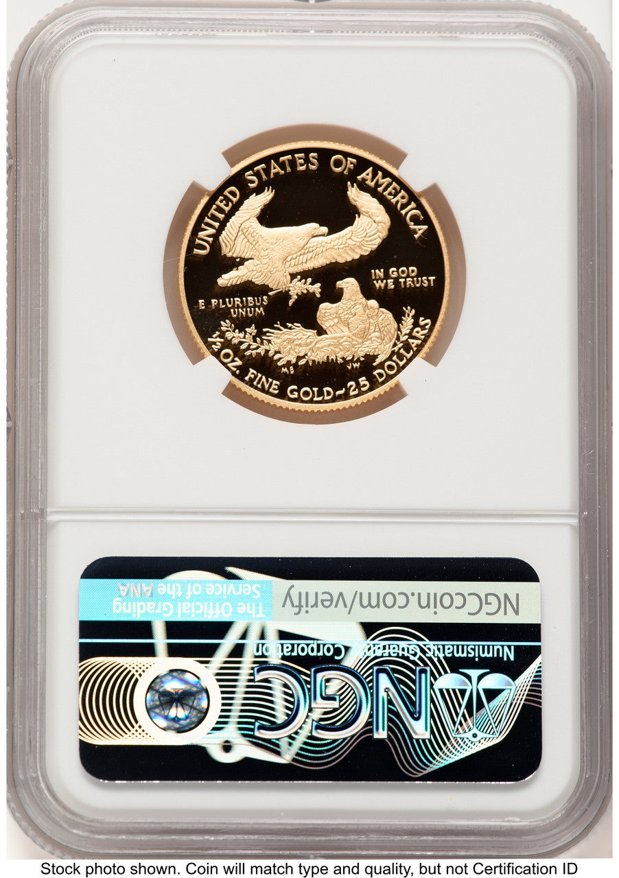 2018-W Proof Gold Eagle 1/2 oz ER Saint Gaudens Label NGC PF70