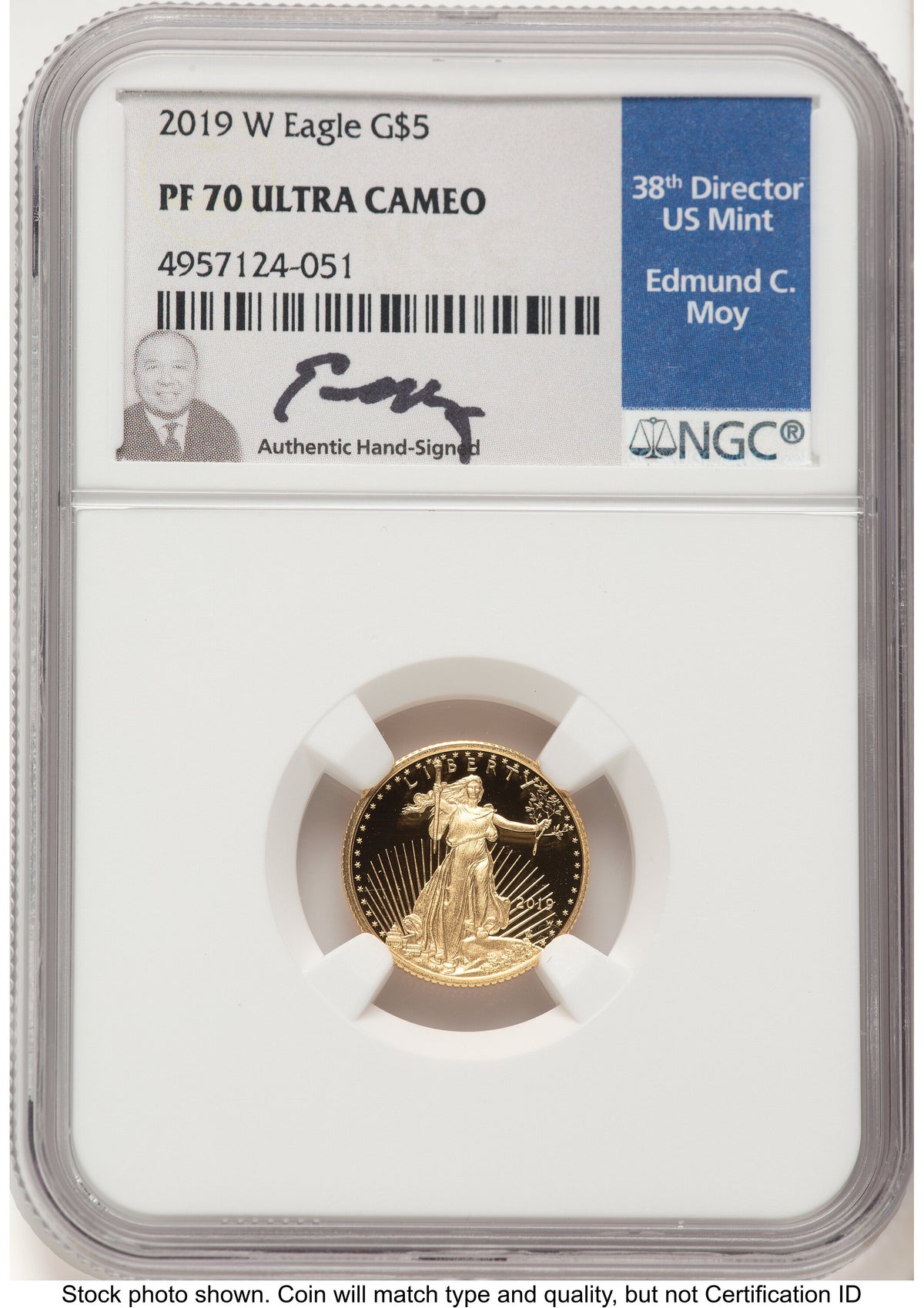 2019-W Proof Gold Eagle 1/10 oz NGC PF70 Ed Moy