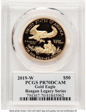 2019-W Proof Gold Eagle 1 oz Reagan Legacy Series Michael Reagan PCGS PR70