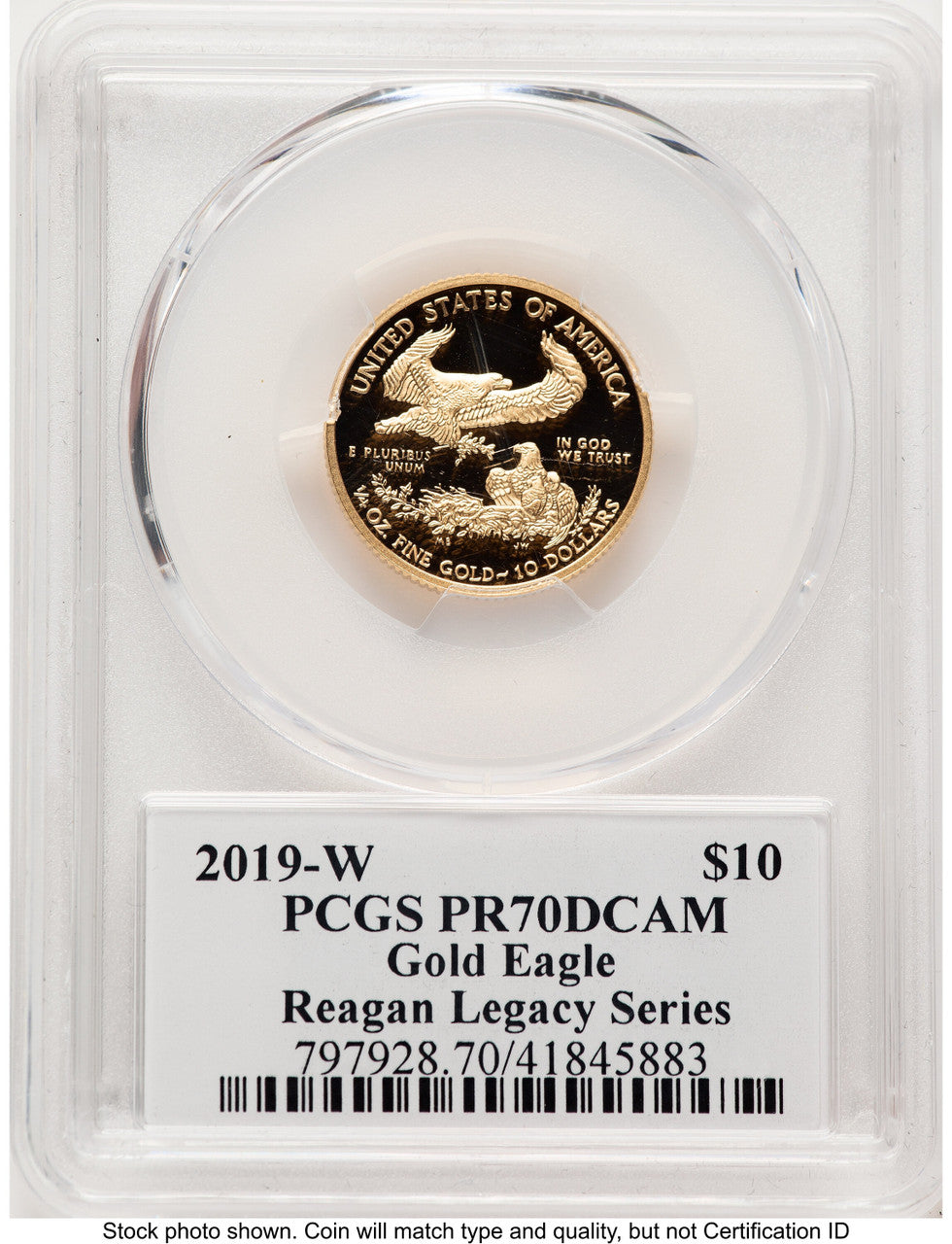 2019-W Proof Gold Eagle 1/4 oz Reagan Legacy Series Michael Reagan PCGS PR70