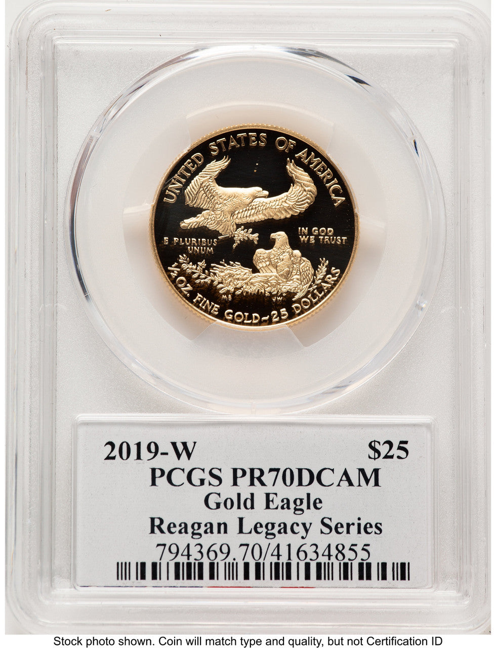 2019-W Proof Gold Eagle 1/2 oz Reagan Legacy Series Michael Reagan PCGS PR70