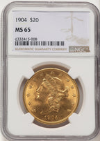 1904 $20 Liberty Liberty Double Eagle NGC MS65