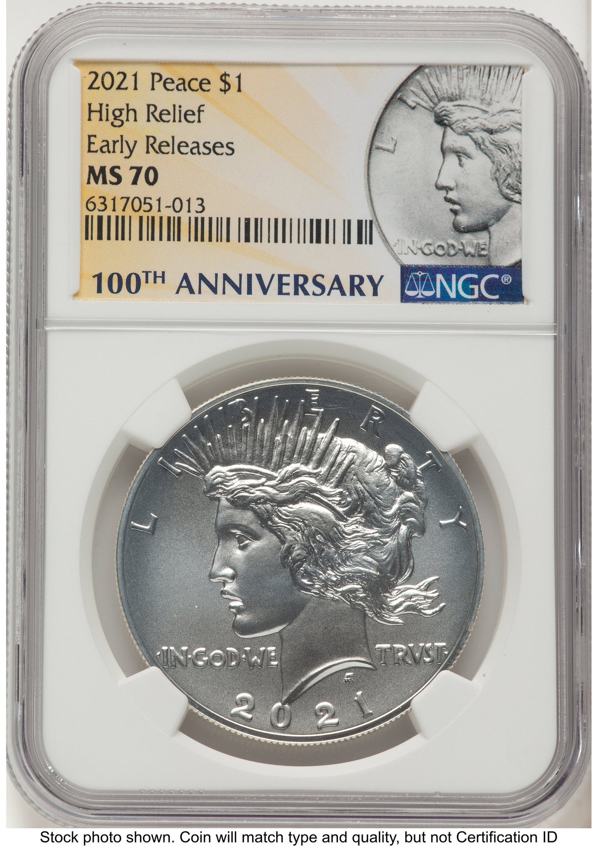 2021 6 Coin Morgan & Peace Dollar Set ER Morgan/Peace Label NGC MS70