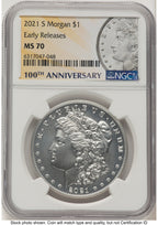 2021 6 Coin Morgan & Peace Dollar Set ER Morgan/Peace Label NGC MS70