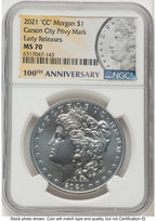 2021 6 Coin Morgan & Peace Dollar Set ER Morgan/Peace Label NGC MS70