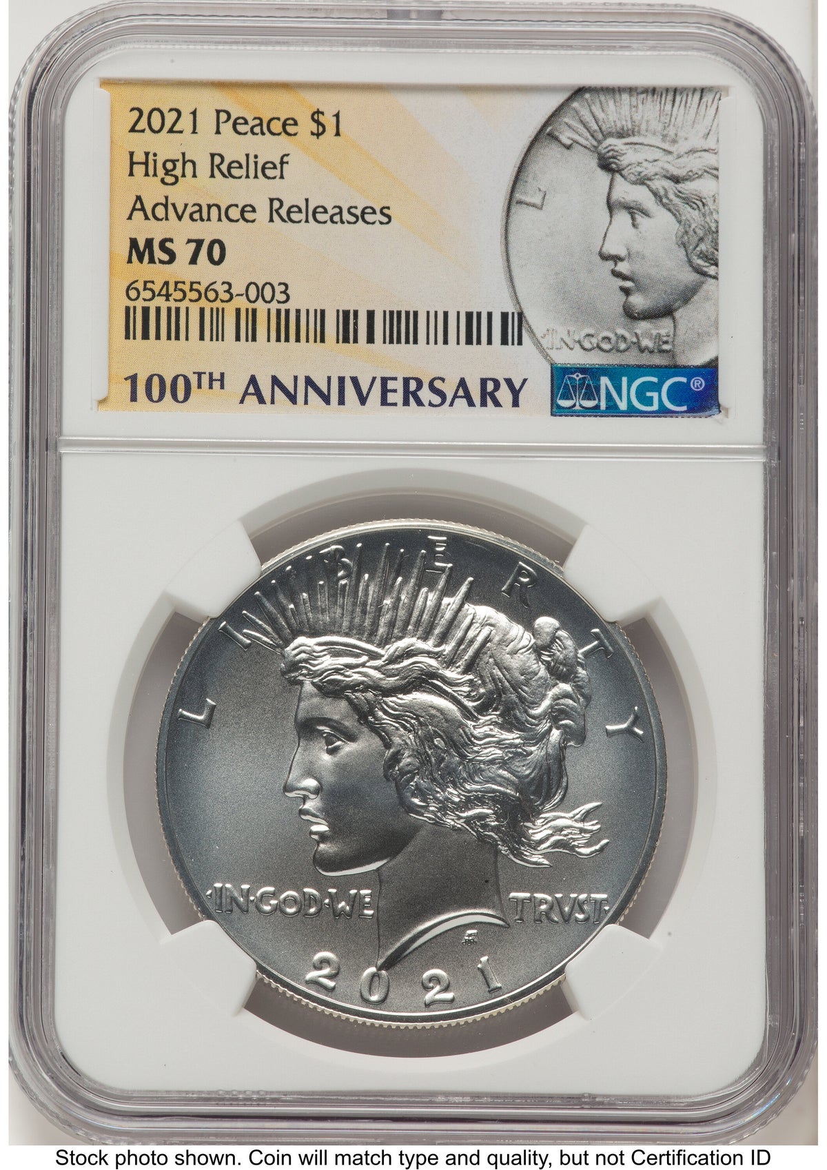 2021 6 Coin Morgan & Peace Dollar Set AR Morgan/Peace Label NGC MS70