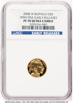 2008-W Proof Gold Buffalo 1/10 oz ER Blue NGC PF70 (783478002)