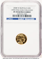 2008-W Proof Gold Buffalo 1/10 oz ER Blue NGC PF70 (783478002)