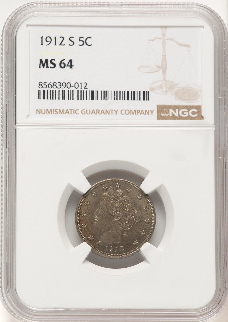 1912-S 5C Liberty Nickel NGC MS64