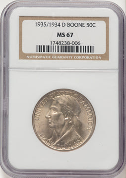1935/34-D 50C Boone Commemorative Silver NGC MS67