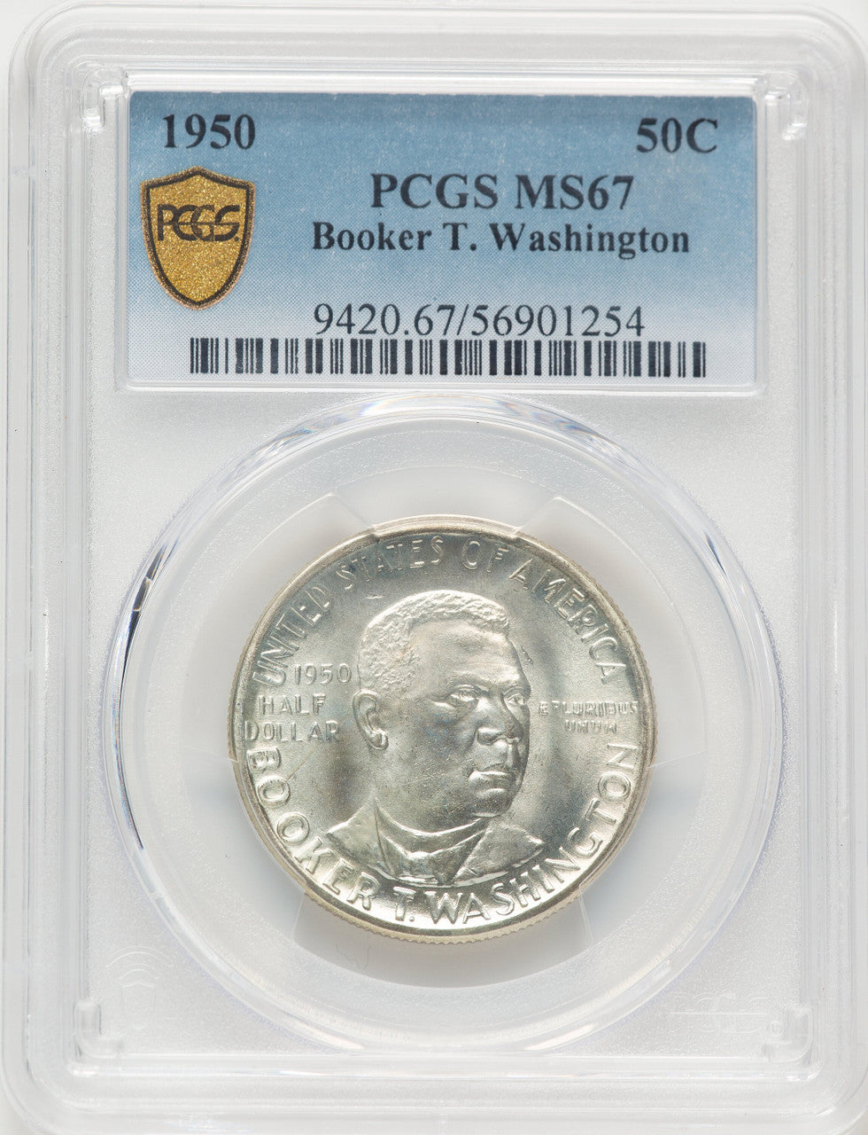 1950 50C Booker T. Washington Commemorative Silver PCGS MS67 (783489001)