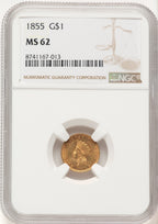 1855 G$1 Type Two Gold Dollar NGC MS62 (783559004)