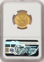 1839 $5 Brown Label Liberty Half Eagle NGC AU53