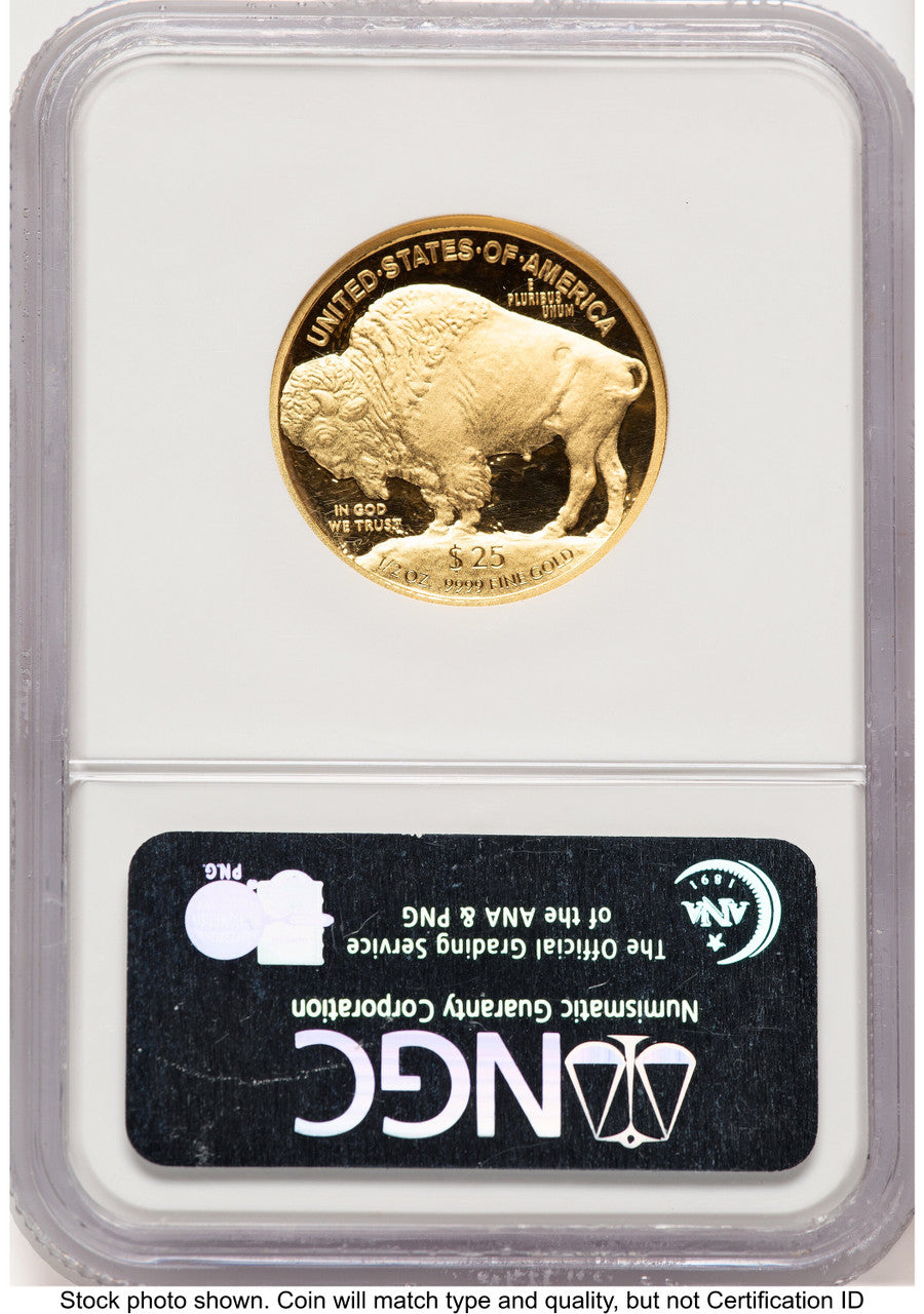 2008-W Proof Gold Buffalo 1/2 oz ER Blue NGC PF70 (783566004)