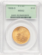 1909-D $10 Indian Eagle PCGS MS62 (783567002)