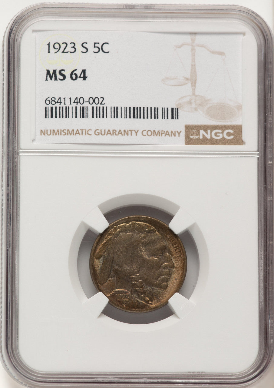 1923-S 5C Buffalo Nickel NGC MS64 (783571027)