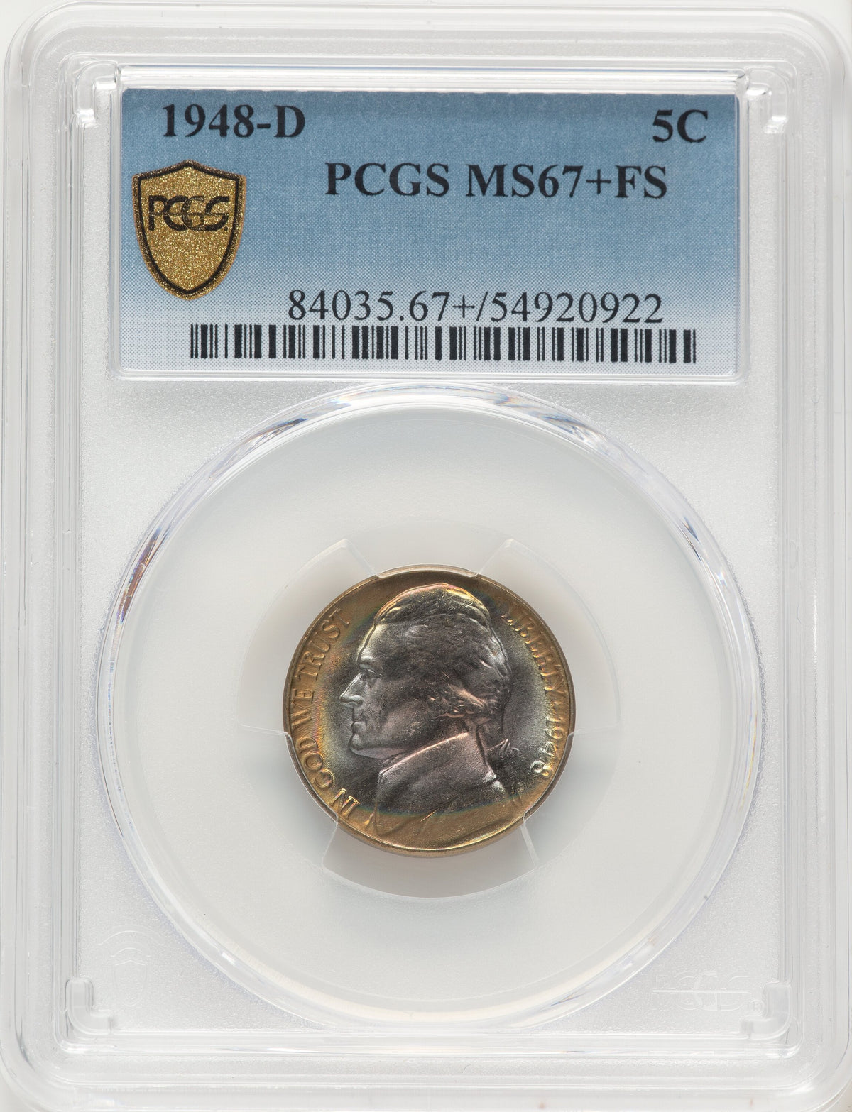 1948-D 5C FS Jefferson Nickel PCGS MS67+