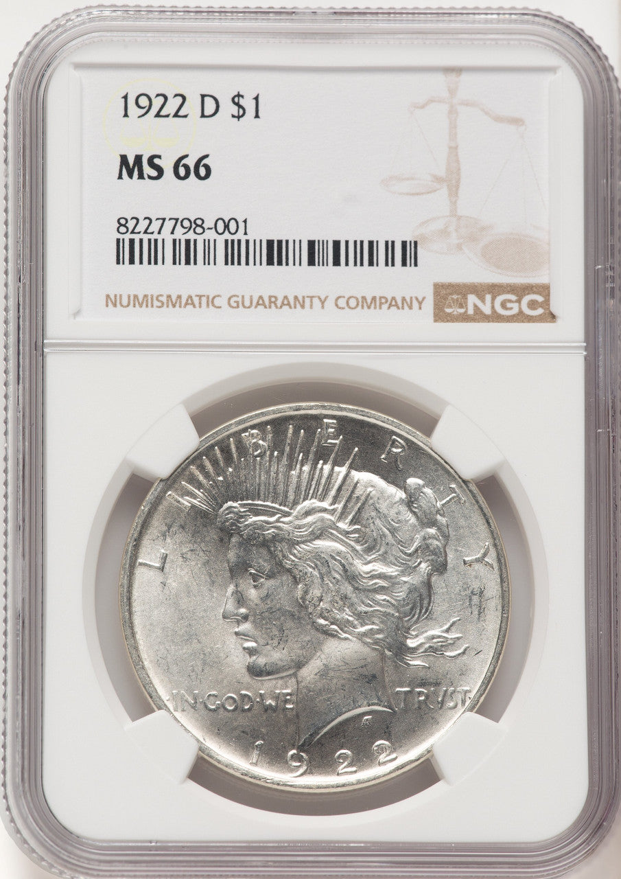 1922-D Peace Dollar NGC MS66 (783573027)