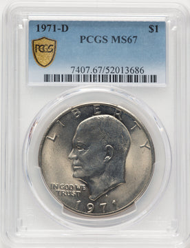 1971-D $1 Eisenhower Dollar PCGS MS67 (783573029)