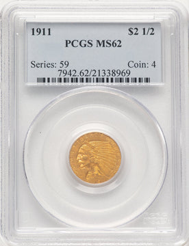 1911 $2.50 Indian Quarter Eagle PCGS MS62 (783605003)