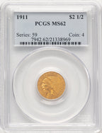 1911 $2.50 Indian Quarter Eagle PCGS MS62 (783605003)