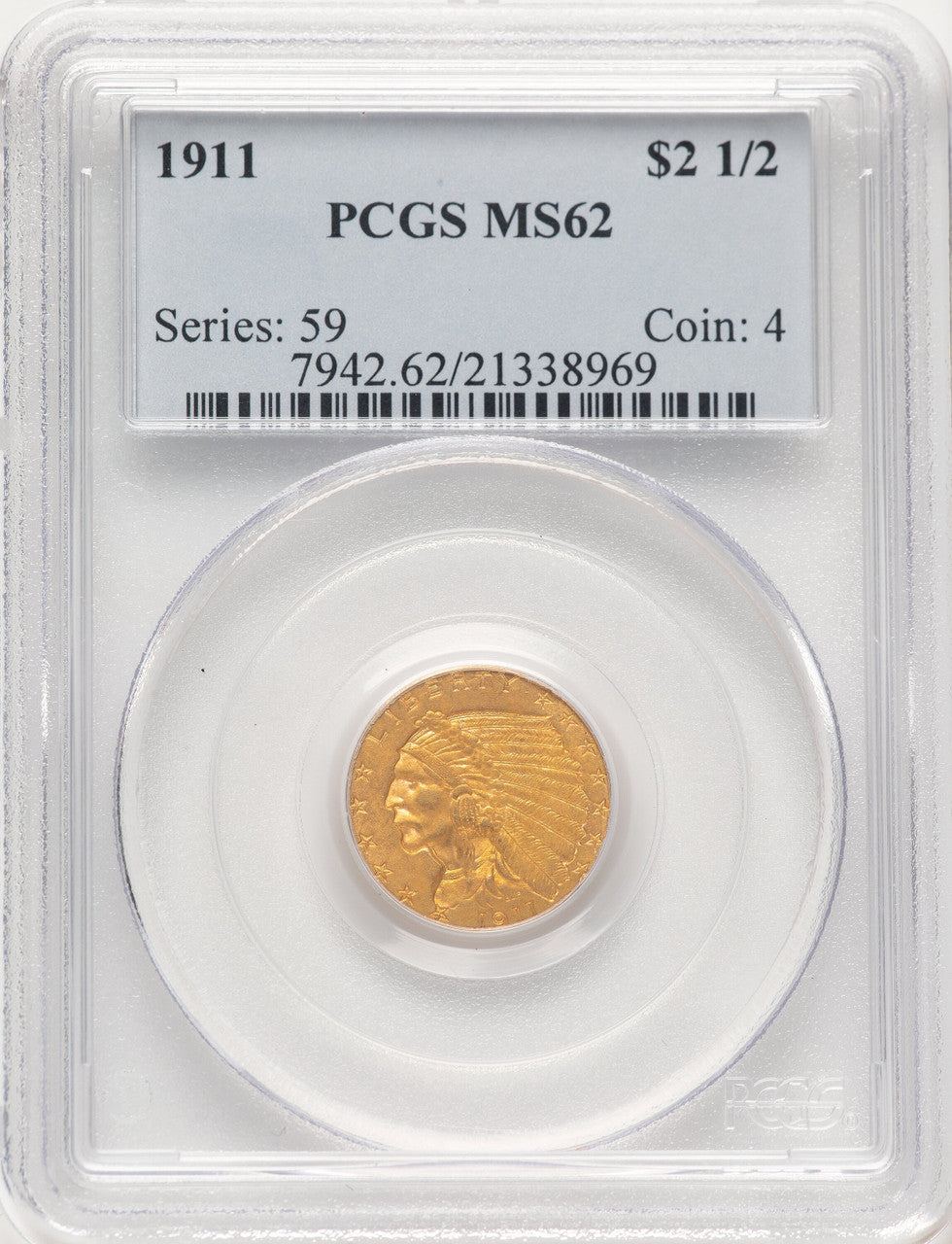 1911 $2.50 Indian Quarter Eagle PCGS MS62 (783605003)
